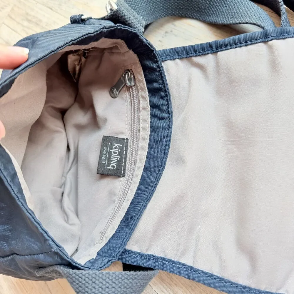Kipling Sabian Mini Crossbody Bag Blue Nylon Travel Everyday Zip Purse